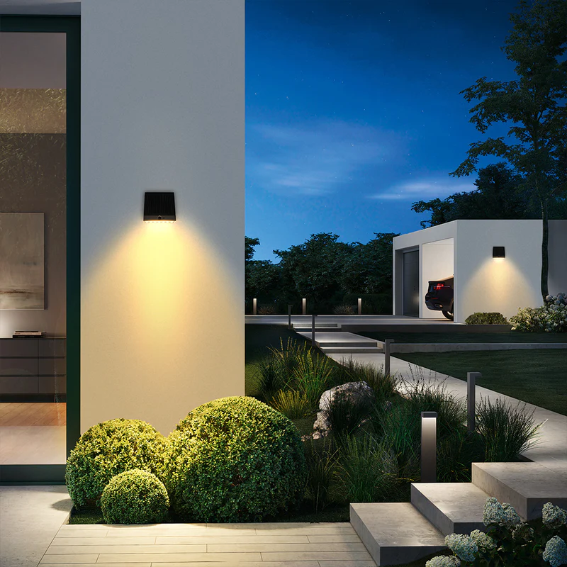 Black architectural wall light