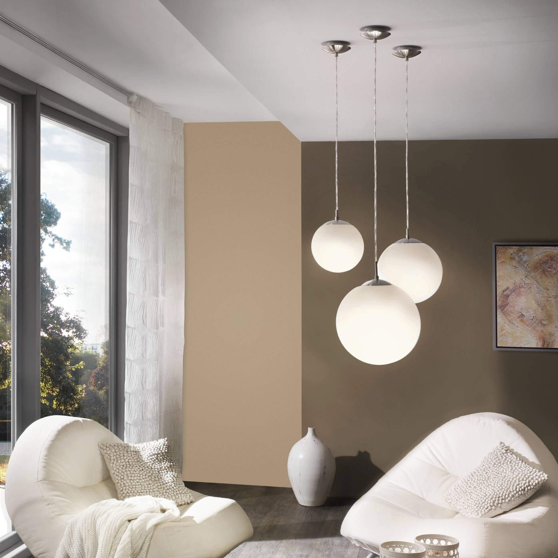 Opal glass sphere pendants